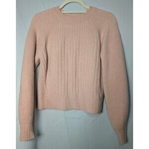 Athleta Women's Pink Ribbed Knit Sweater Cozy S Wool(645)